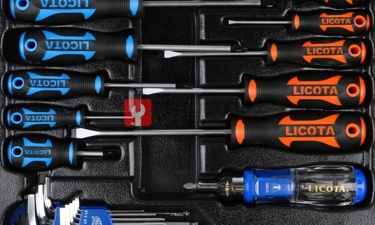  Licota ACK-382003 Набор отверток профессиональных, комплект угл. шестигранников и реверсивная отвертка с набором бит, в ложементе (1)