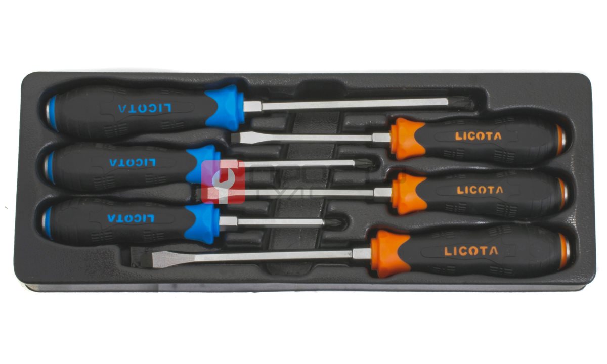  Licota ACK-384107 Набор отверток с цельнометаллическим жалом, 6 пр., в ложементе (1)