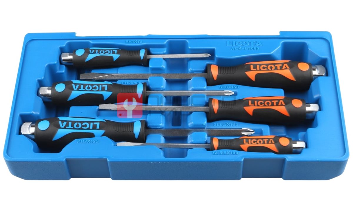  Licota ACK-B3005 Набор отверток цельнометаллических, 6 пр., в ложементе-кейсе (0)