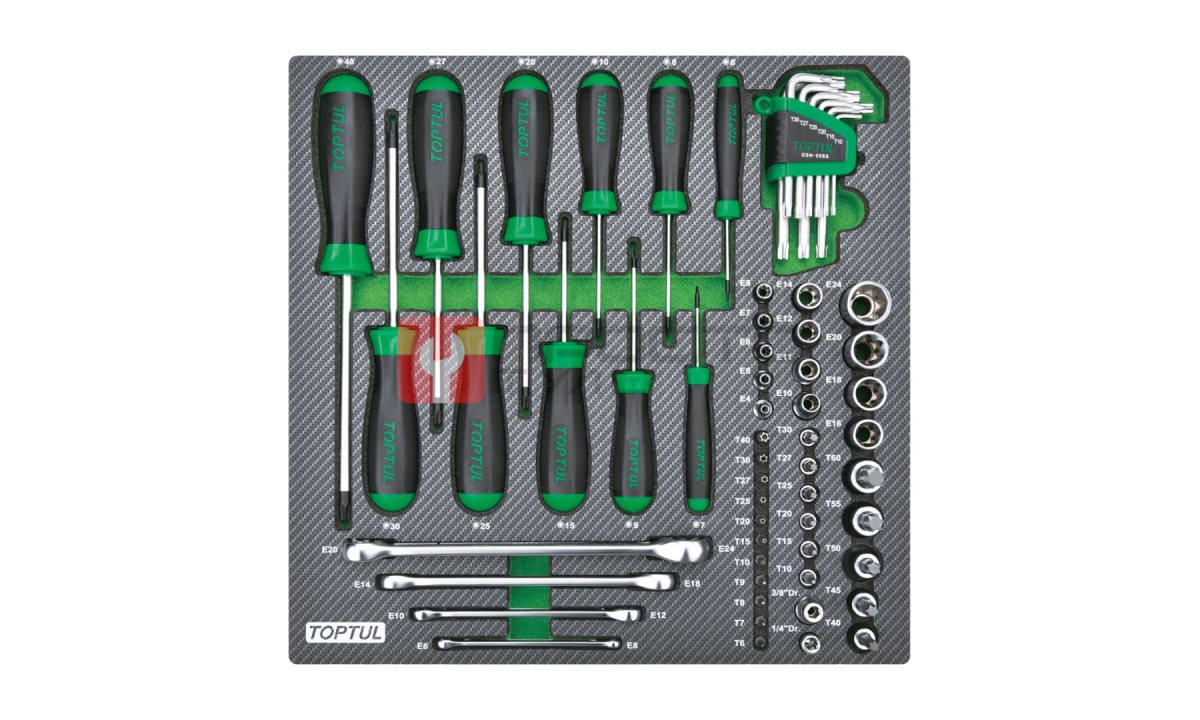  Набор инструментов TORX, 61 пр. в мягком ложементе TOPTUL GEC6102 (0)