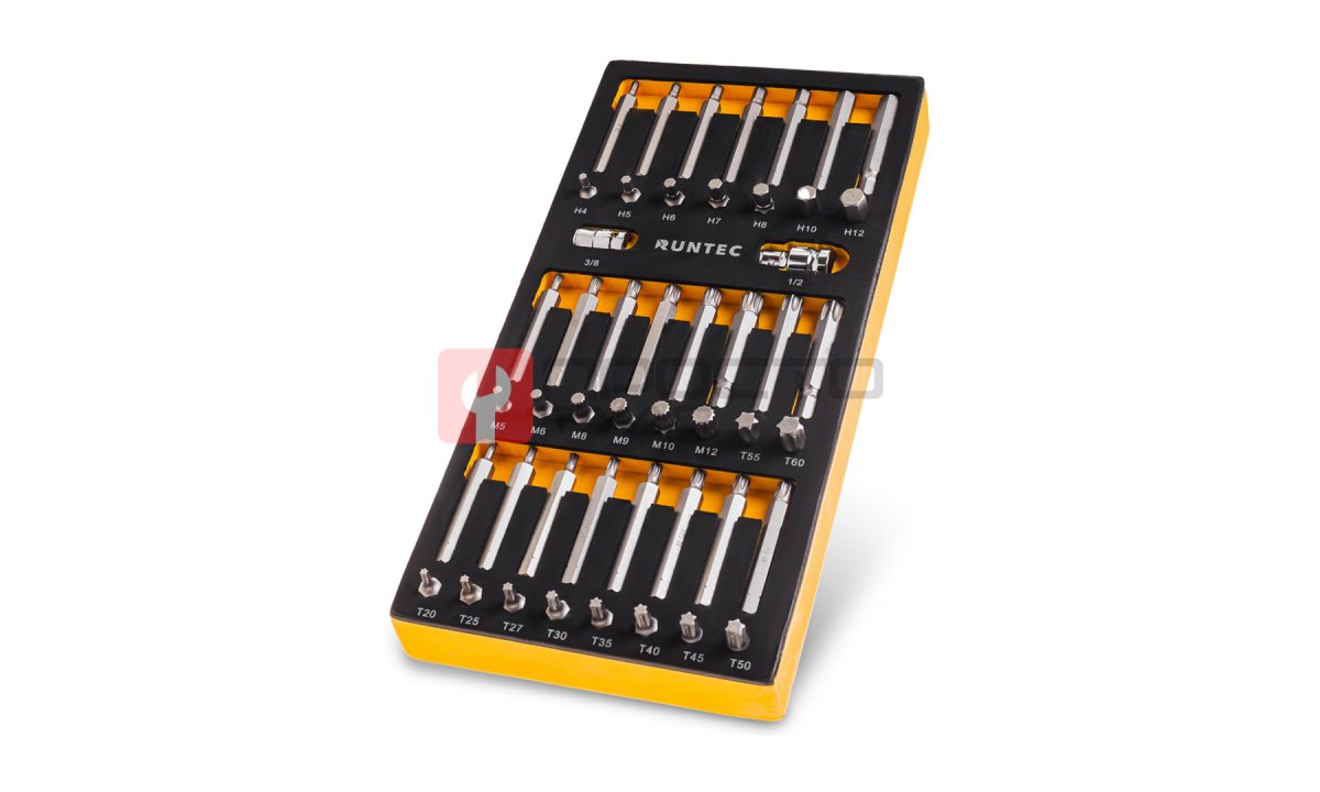  RUNTEC RT-H10B1E48F Набор бит RUNTEC S2, 10 мм TORX, SPLINE, HEX в ложементе EVA, 48 предметов (1)
