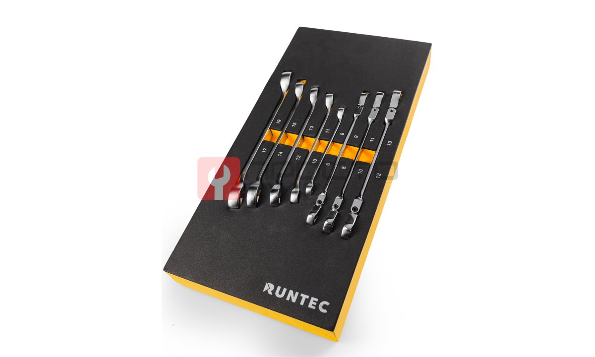  RUNTEC RT-WFE8 Набор ключей разрезных стандартных и шарнирных RUNTEC 6-19 мм в ложементе EVA, 8 предметов (0)