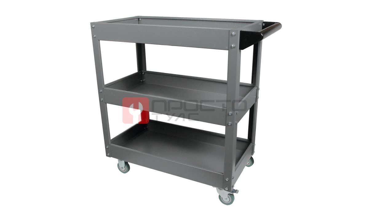  GARWIN INDUSTRIAL 001060-7011 Тележка с тремя открытыми полками, серая (1)