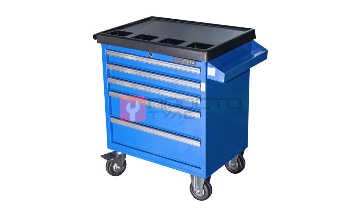  Licota AWX-2602B-N-R-ST Тележка инструментальная с карманом, со столешницей, 5 полок, синяя (0)