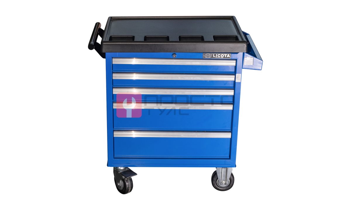  Licota AWX-2602B-N-R-ST Тележка инструментальная с карманом, со столешницей, 5 полок, синяя (1)
