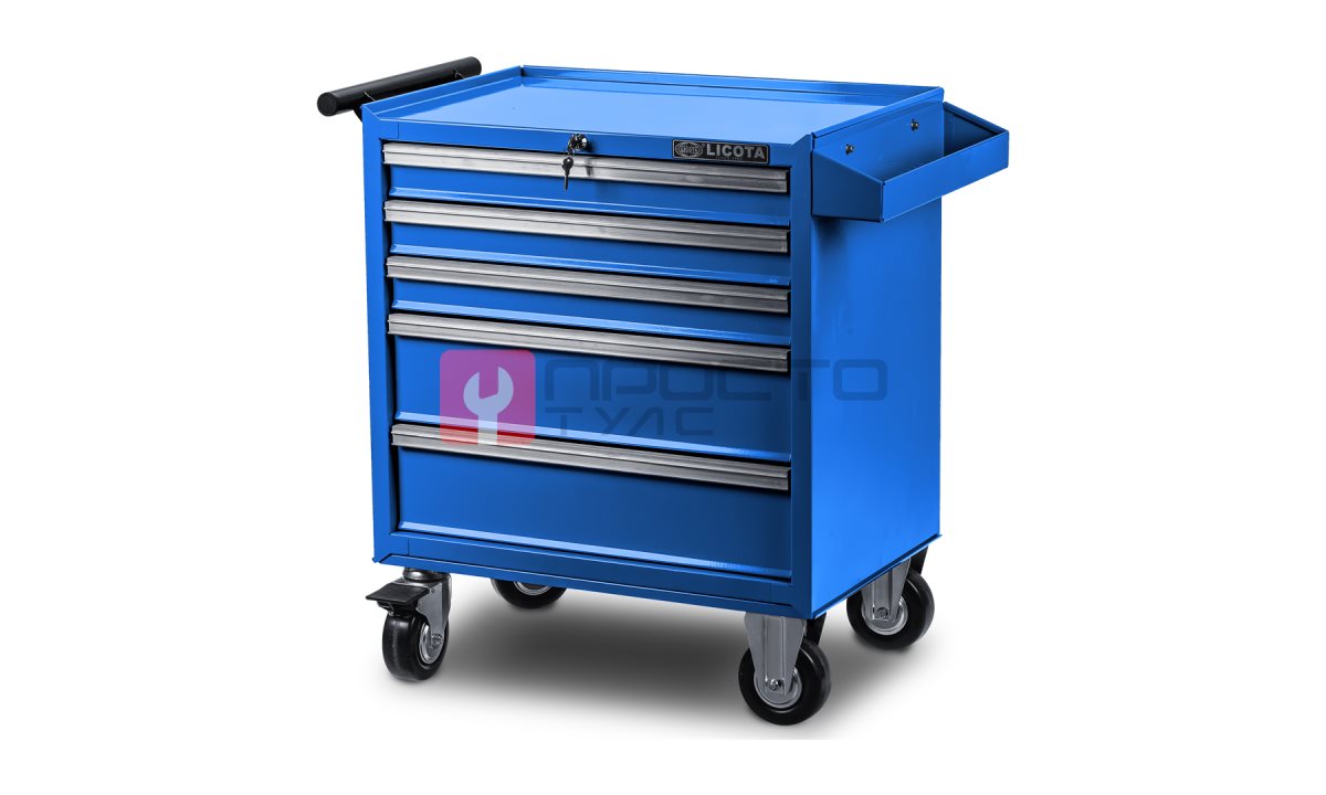  Licota AWX-2602B-N-R Тележка инструментальная с карманом, 5 полок, синяя (0)