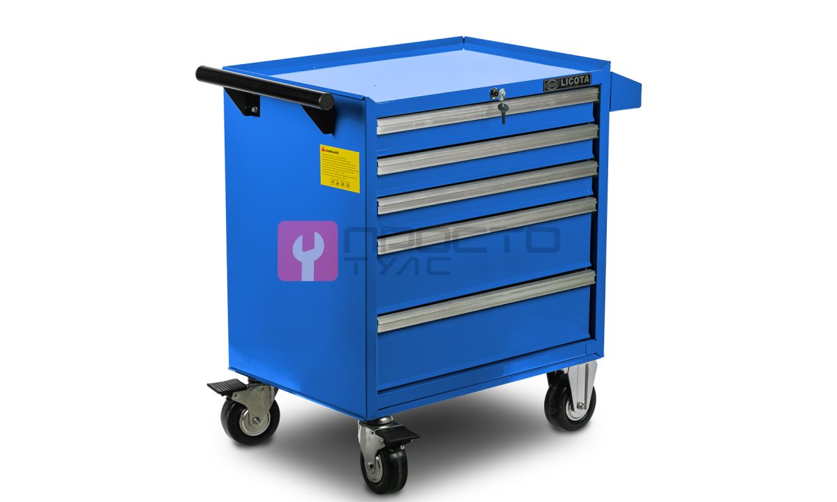  Licota AWX-2602B-N-R Тележка инструментальная с карманом, 5 полок, синяя (1)