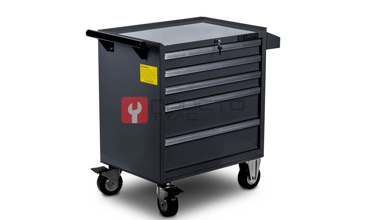  Licota AWX-2602G-N-R Тележка инструментальная с карманом, 5 полок, серая (1)