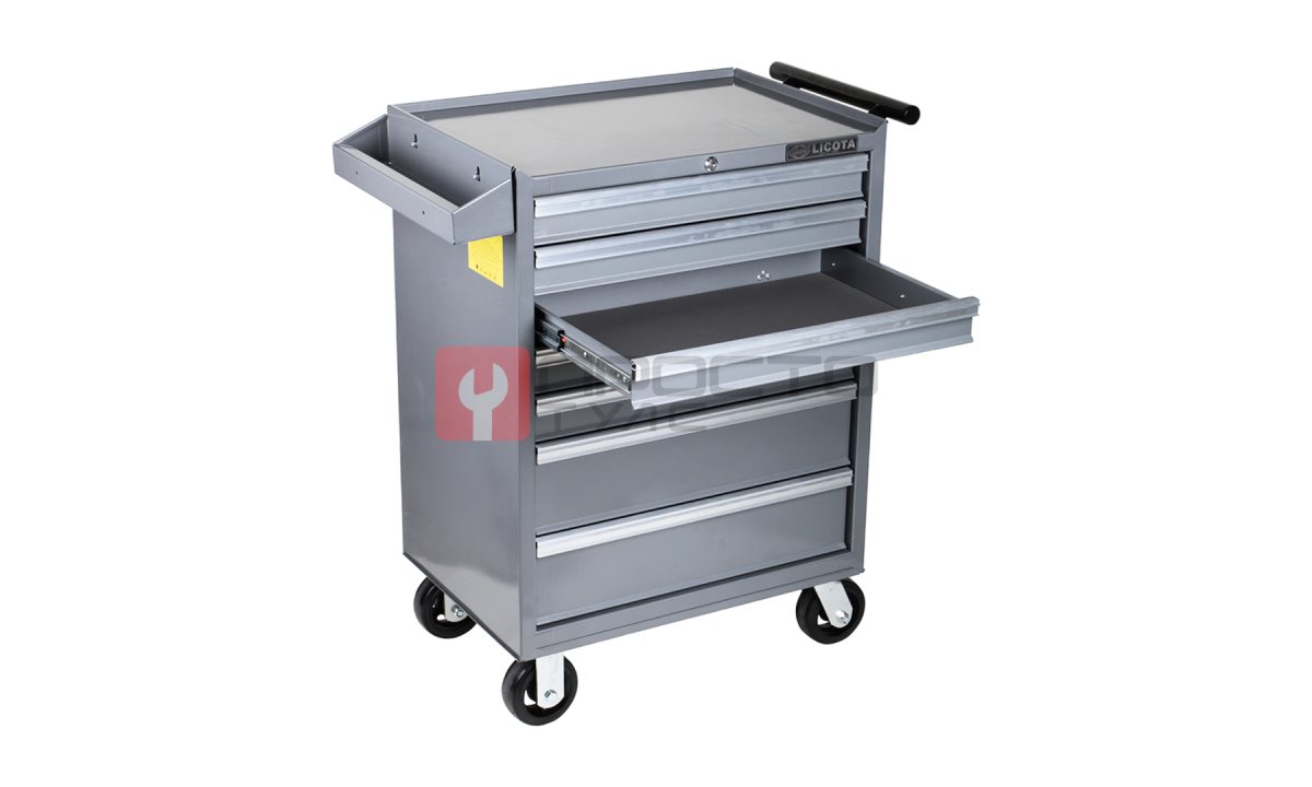  Licota AWX-2603G-N-R-ST Тележка инструментальная с карманом, со столешницей, 7 полок, серая (1)
