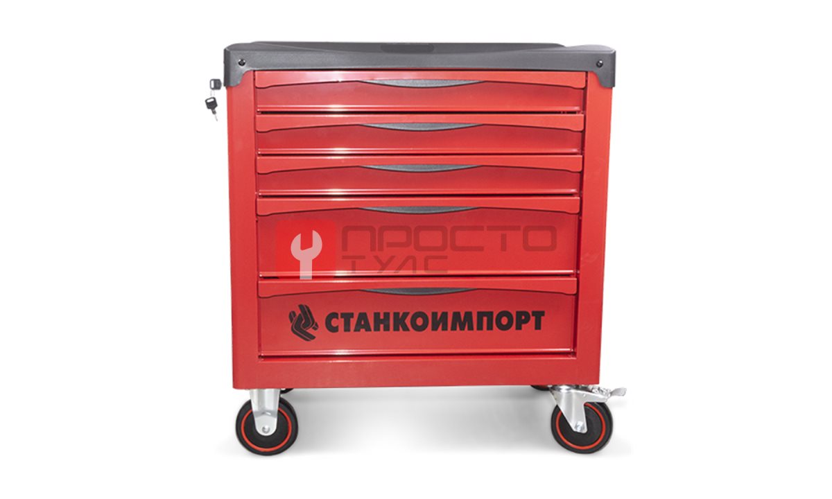  Тележка инструментальная КРАСНАЯ на колесах 5 ящиков BTD251 (0)