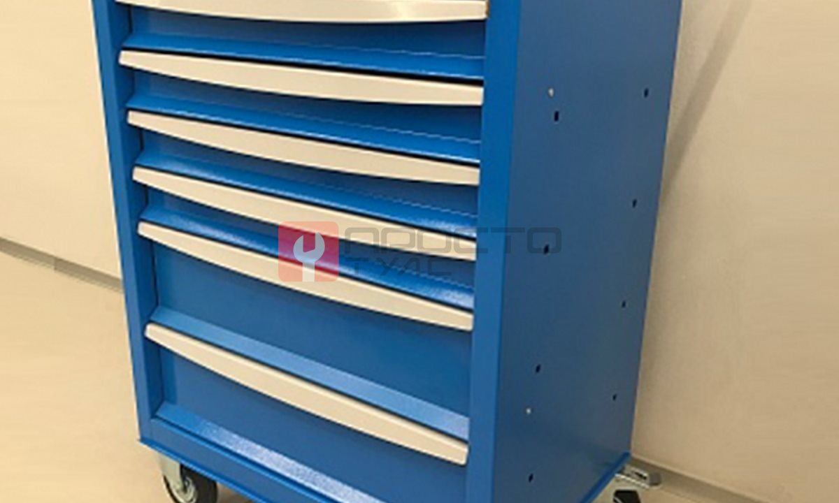  Тележка инструментальная Rossvik T07H-5015, 7 выдвижных ящиков, ц/замок, 670*450*1040hмм (0)