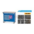  Тележка NORDBERG T8 7 выдвижных ящиков + комплект инструментов TOLSEN BOXER: 12 ложементов, 157 предметов мни (0)