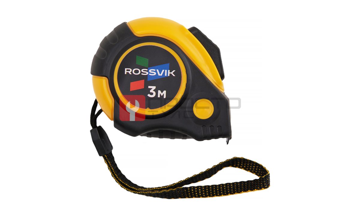  Рулетка измерительная ROSSVIK RMT1603, 3м*16мм, автостоп, магнит, обрезиненый корпус (0)