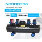  Компрессор безмасляный 380 В, ресивер 200 л, 1000 л/мин NORDBERG NCEO200/1000 мни (1)