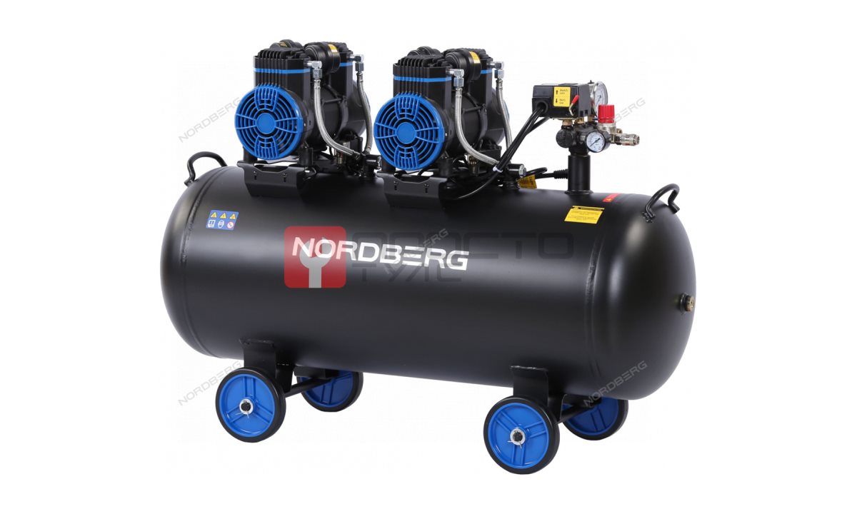  Компрессор безмасляный 220 В, ресивер 125 л, 500 л/мин NORDBERG NCEO120/500 (0)