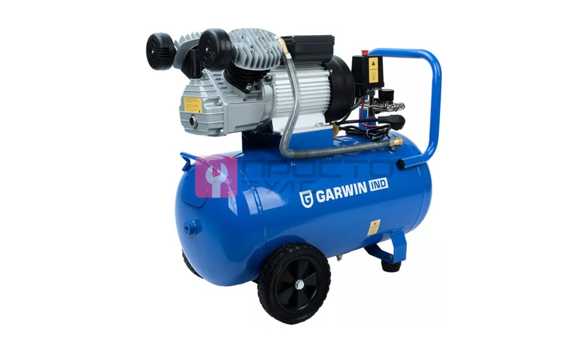  GARWIN INDUSTRIAL 840210-356-50 Компрессор поршневой 356 л/мин, 10 бар, ресивер 50 л, 3 л.с., 2850 об/мин (1)