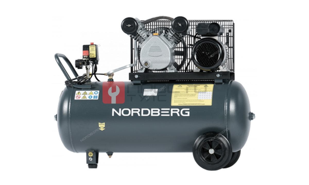  Компрессор поршневой с ременной передачей 220В, ресив. 100л, 360л/мин NORDBERG NCP100/360A (0)