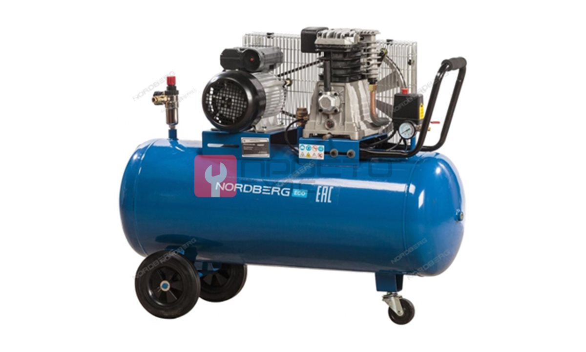  Компрессор поршневой с ременным приводом, объем 100 л NORDBERG ECO NCE100/400-220 (1)