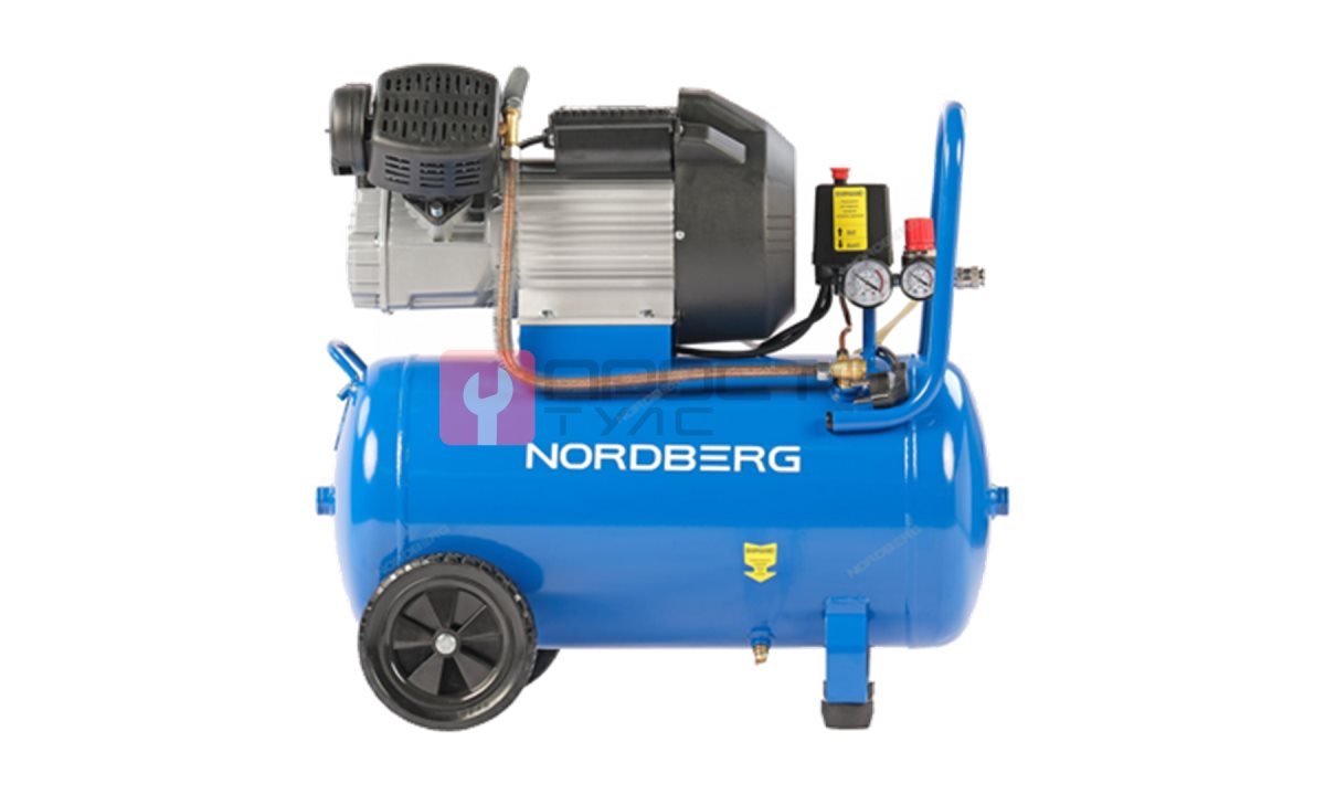  Компрессор поршневой V-образный 220В, ресив. 50л, 360л/мин NORDBERG NCE50/360V (1)
