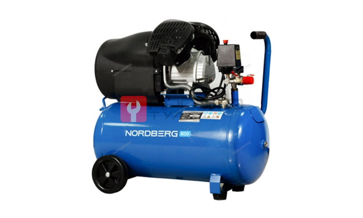 Компрессор поршневой V-образный 220В, ресив. 50л, 410л/мин NORDBERG NCE50/410V (0)