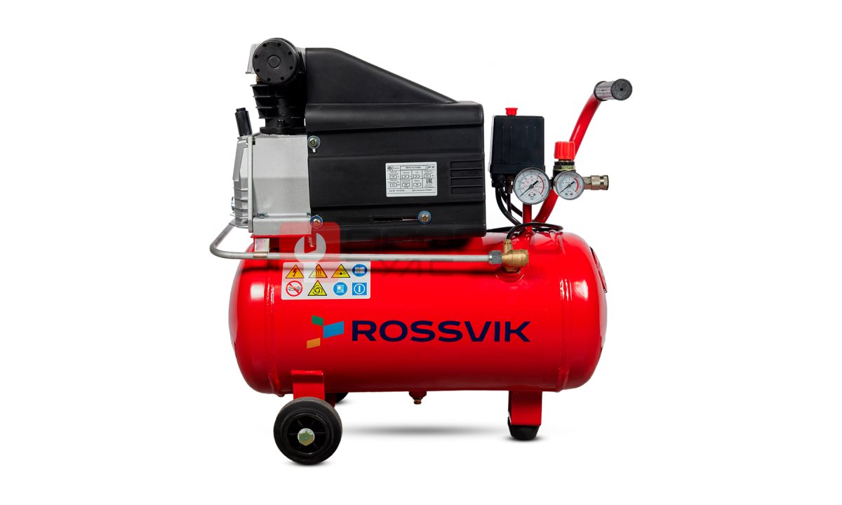  Компрессор поршневой ROSSVIK СБ4/С-24.J1047В, 200л/мин, 8бар, ресивер 24л, 220В/1,5кВт (0)