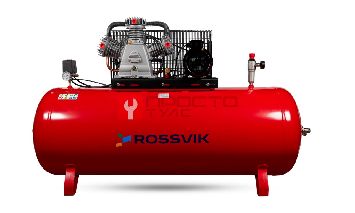  Компрессор ROSSVIK СБ4/Ф-500.LB75, 950 л/мин, 10 бар, ресивер 500 л, 380 В/5,5 кВт, красный (0)