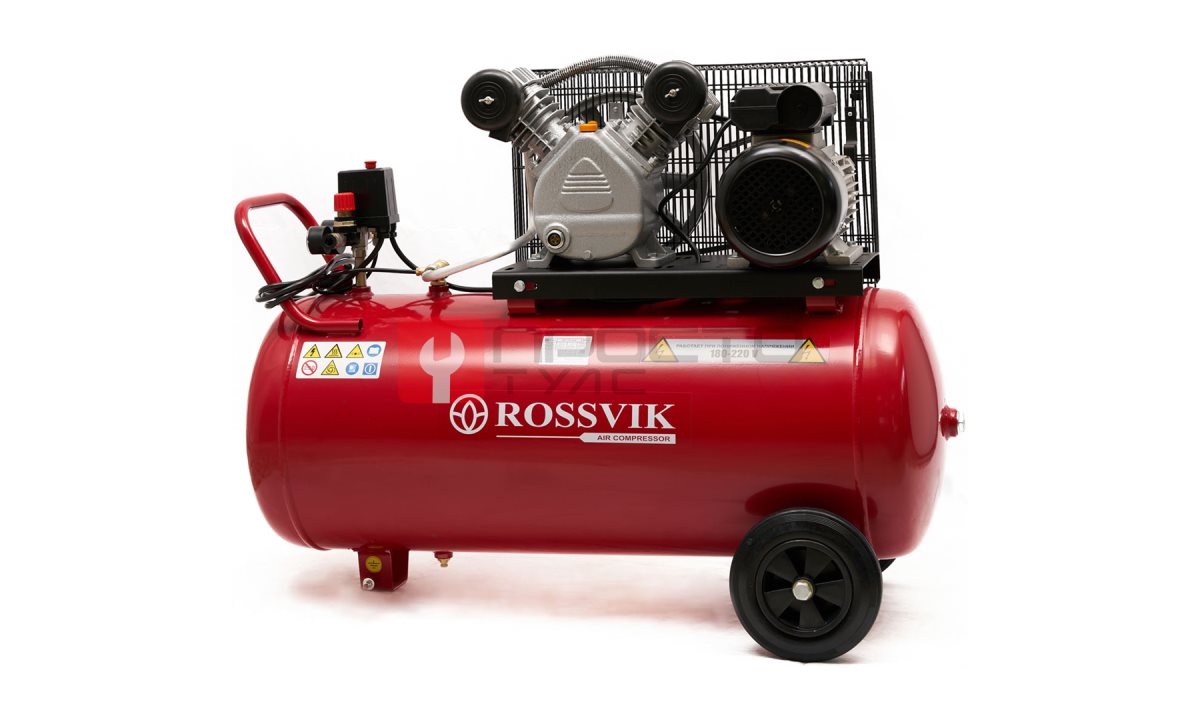  Компрессор ROSSVIK СБ4/С-100.LB24, 360 л/мин, 10 бар, ресивер 100 л, 380 В/2,2 кВт, красный (0)
