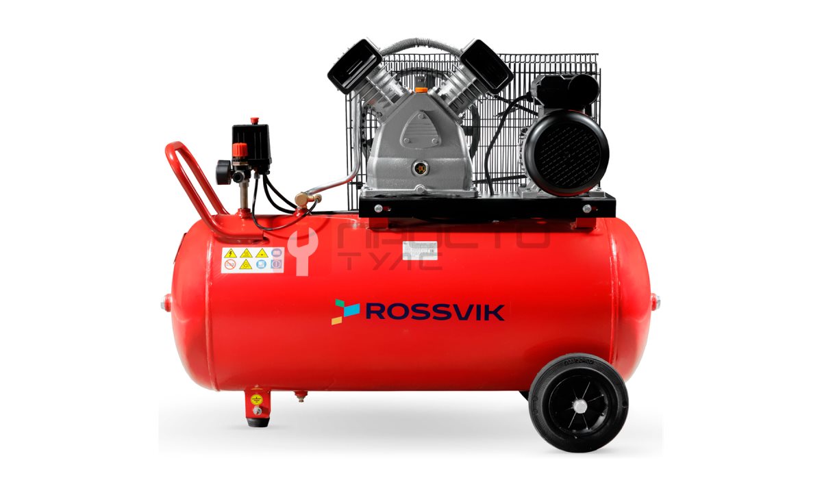  Компрессор ROSSVIK СБ4/С-100.LB30, 420 л/мин, 10 бар, ресивер 100 л, 380 В/2,2 кВт, красный (0)