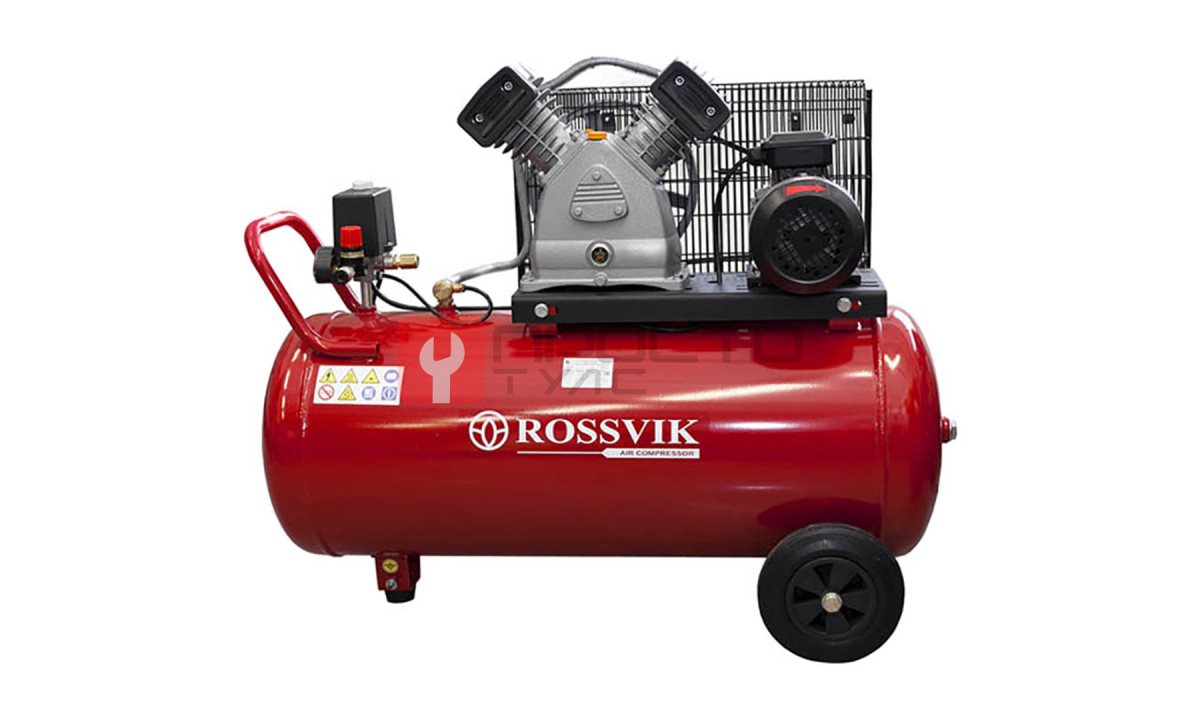  Компрессор ROSSVIK СБ4/С-100.LB30А, 420 л/мин, 10 бар, ресивер 100 л, 220 В/2,2 кВт, красный (0)