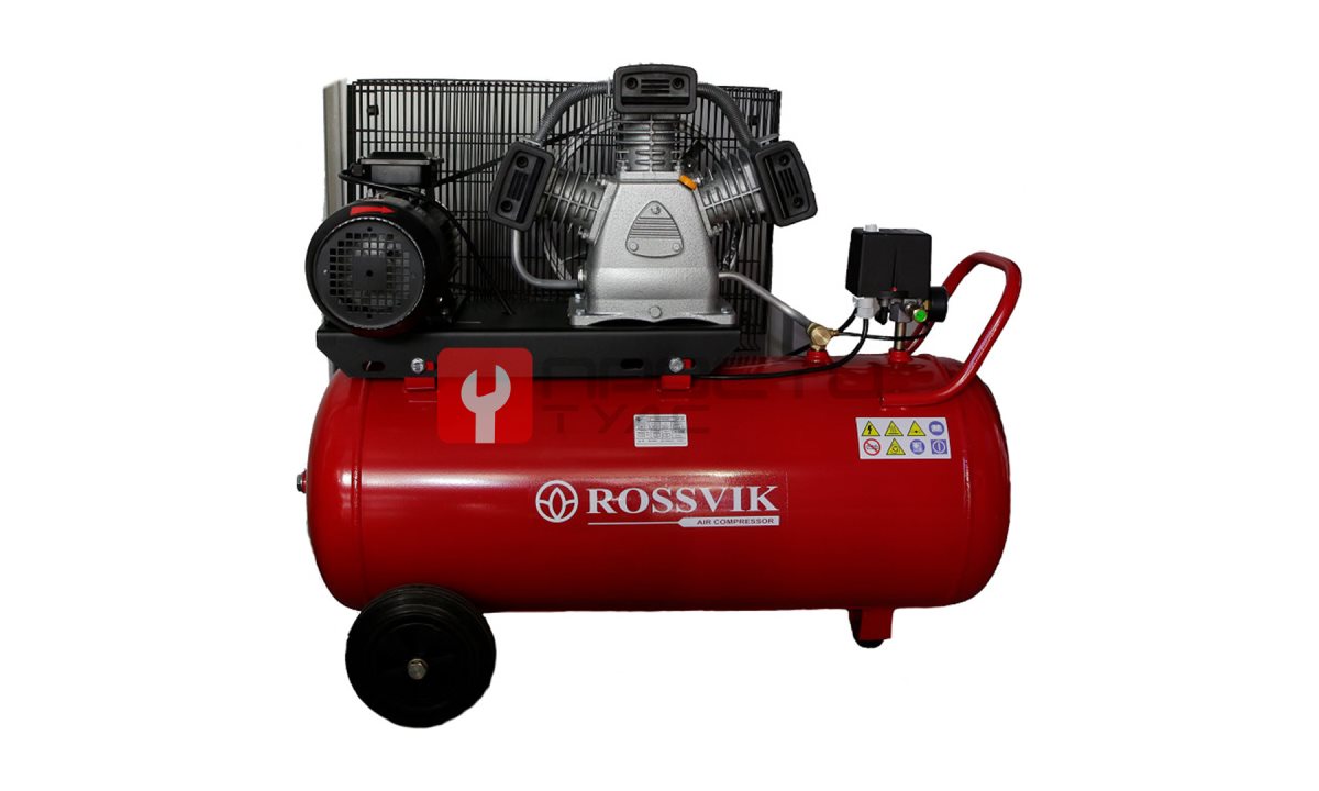 Компрессор ROSSVIK СБ4/С-100.LB75, 950 л/мин, 10 бар, ресивер 100 л, 380 В/5,5 кВт, красный (0)