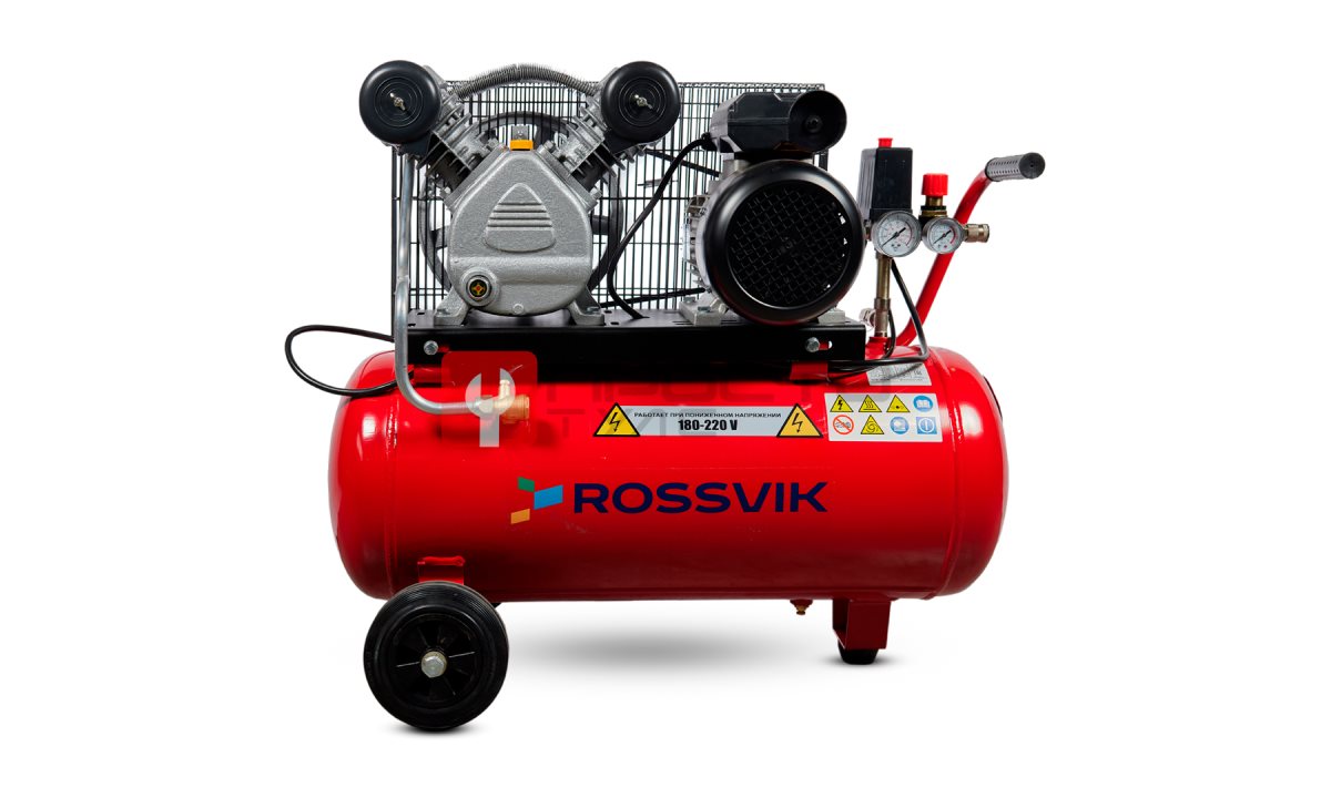  Компрессор ROSSVIK СБ4/С-50.LB24А, 360л/мин, 10бар, ресивер 50л, 220В/2,2кВт, красный (0)