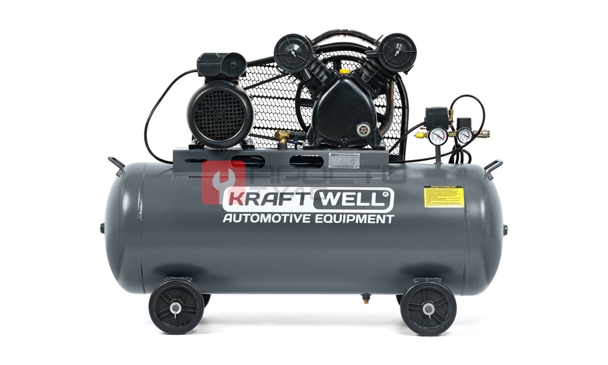  KraftWell KRW-AC420-100L/220 Компрессор поршневой 420 л/мин, 10 бар, 100 л, 220В (0)