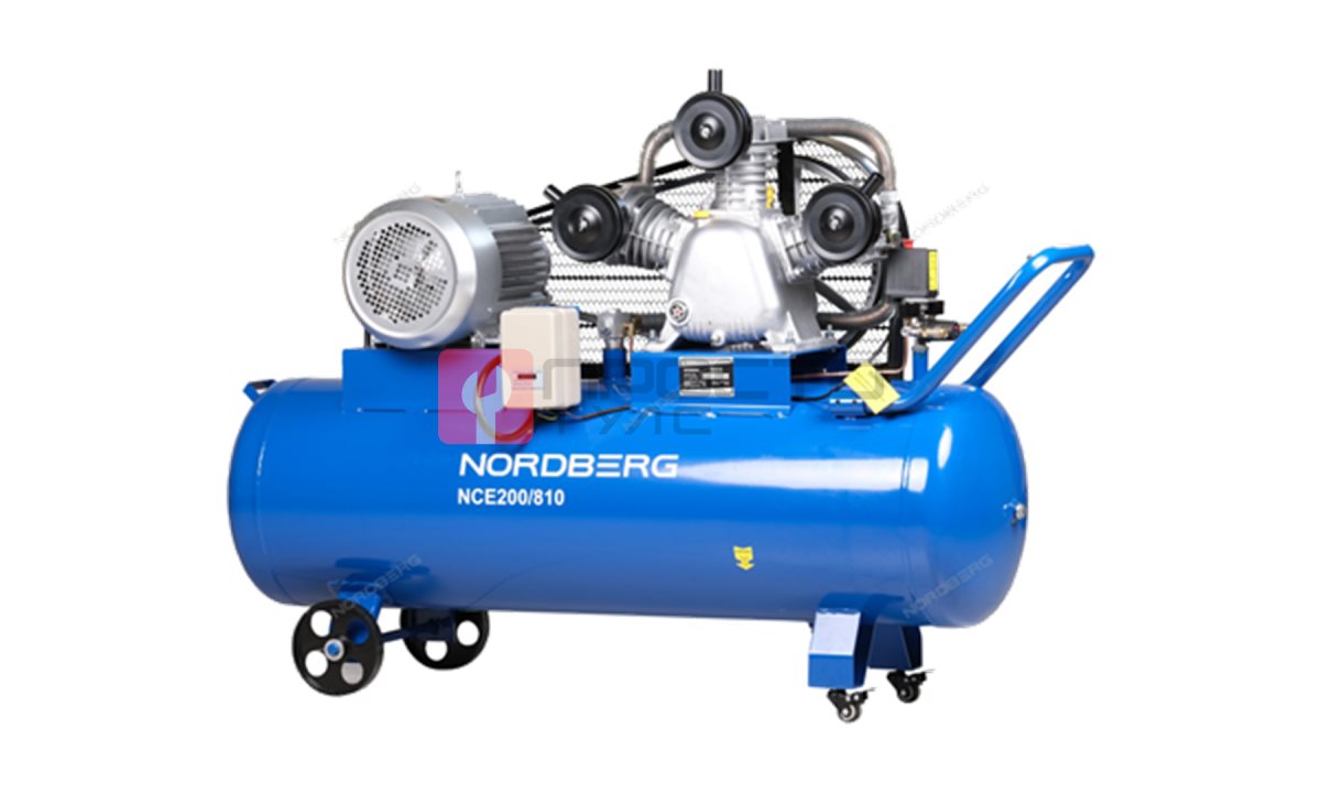  NORDBERG КОМПРЕССОР NCE200/810 3-х поршн., ременной, чугунная головка, 380В, ресив. 180л, 800л/мин (0)