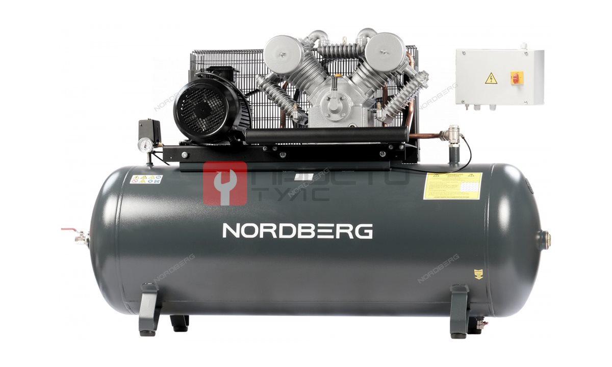  Компрессор поршневой с ременной передачей 380В, ресив. 500л, 1400л/мин NORDBERG NCP500/1400-16 (0)