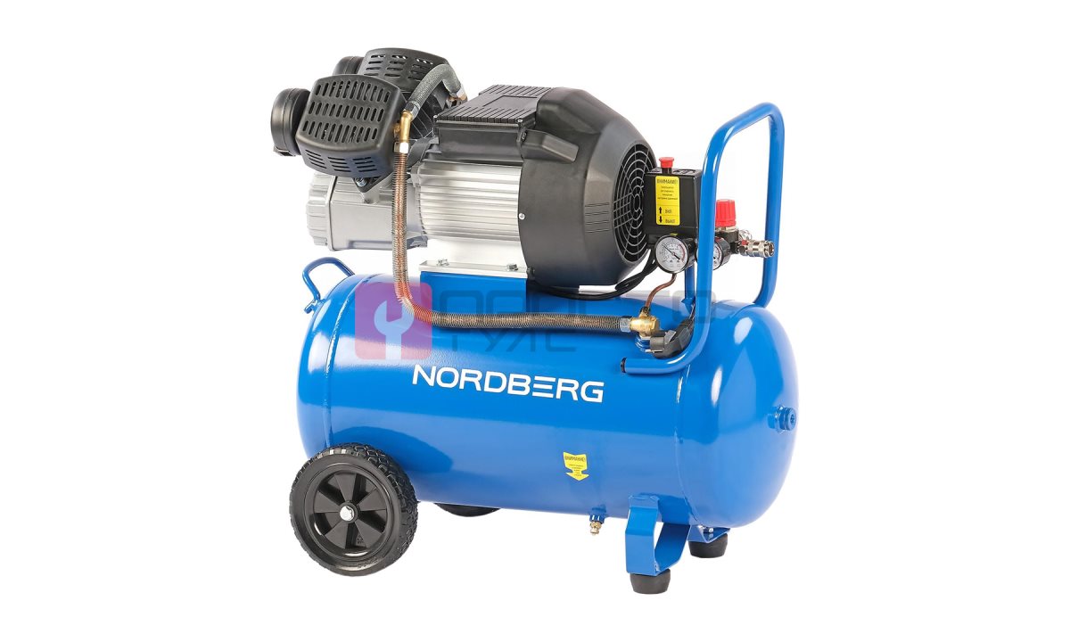  Компрессор поршневой V-образный 220В, ресив. 50л, 360л/мин NORDBERG NCE50/360V (1)