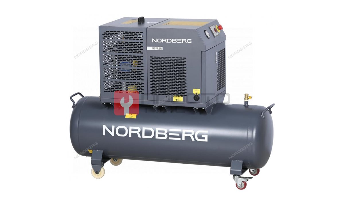  Компрессор винтовой, 5,5 кВт, 10 бар, 660 л/мин, ресивер 230 л, IP54 NORDBERG NCF7,5R (0)