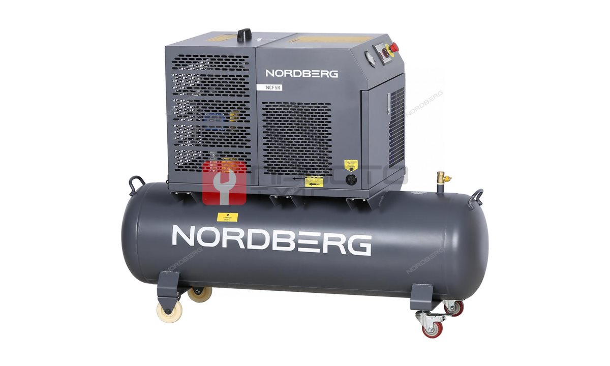  Компрессор винтовой, 4 кВт, 10 бар, 450 л/мин, ресивер 180 л, IP54 NORDBERG NCF5R (0)
