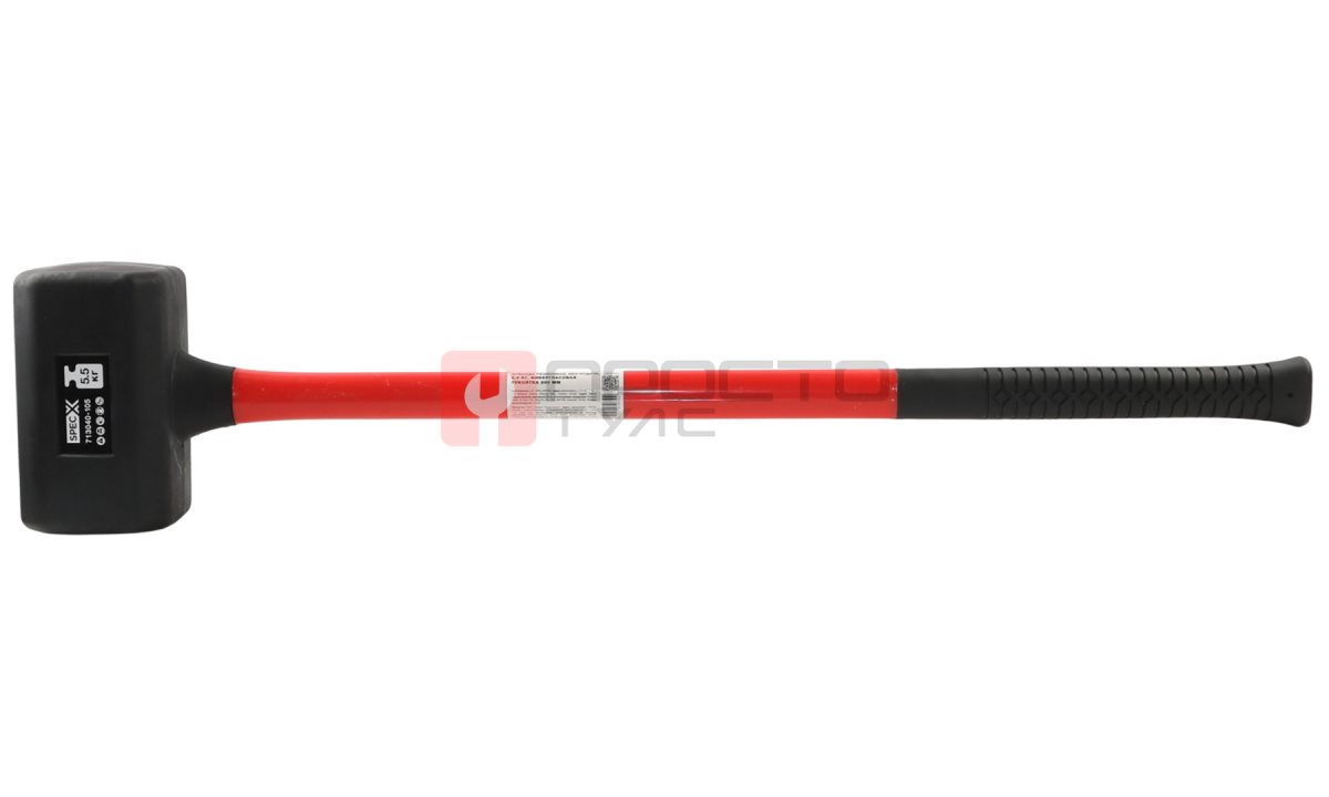  SpecX 713040-105 Кувалда резиновая, без отдачи, 5,5 кг, фибергласовая рукоятка 890 мм (0)