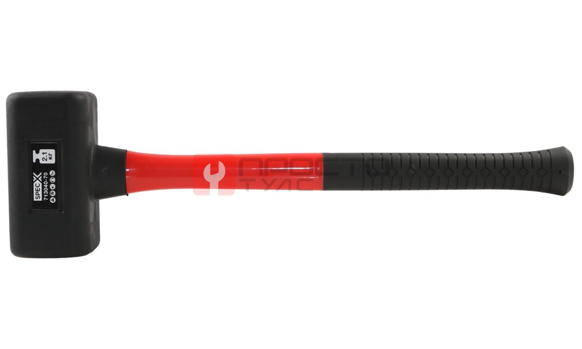  SpecX 713040-70 Кувалда резиновая, без отдачи, 2,1 кг, фибергласовая рукоятка 480 мм (0)