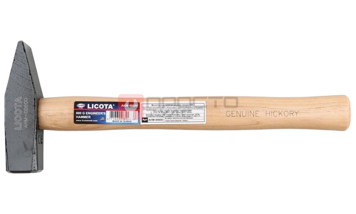  Licota AHM-00600 Молоток с ручкой из дерева гикори 600 г (0)