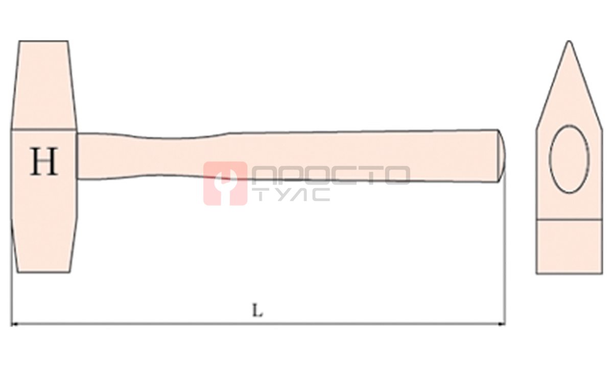 GARWIN INDUSTRIAL GSS-WH300 Молоток кузнечный искробезопасный 300гр. (1)