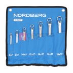  Набор ключей накидных 7 шт, планшет тетрон NORDBERG 10407P мни (0)