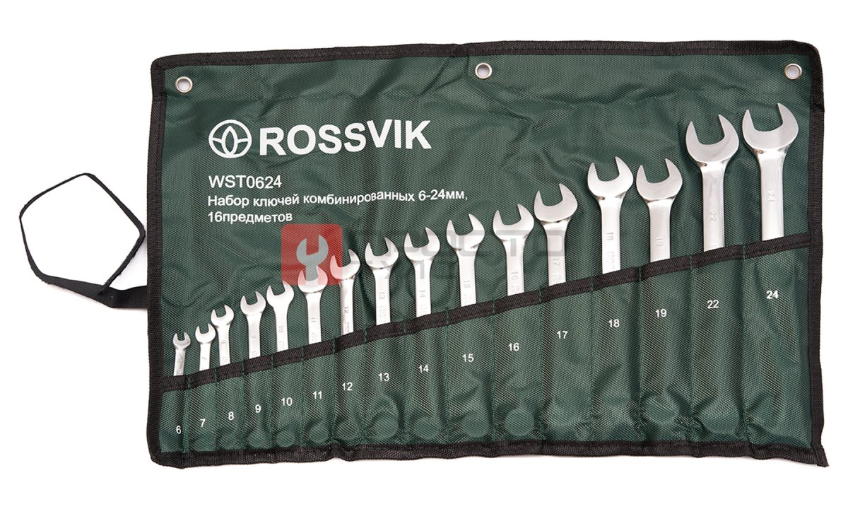  WST0624 Набор ключей комбинированных ROSSVIK 6-24мм, 16шт (0)