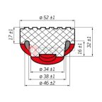  Накладка резиновая для подкатного домкрата ø38 h33 (2)