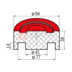 Накладка резиновая на домкрат подкатной ø77 h38 (3)