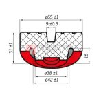  Накладка резиновая с пазом на домкрат подкатной ø42 h31 (5)