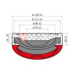  Опора резиновая на домкрат подкатной ø111 h28 (3)
