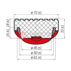  Опора резиновая на домкрат подкатной ø50 h33 (3)