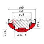  Резиновая накладка для подкатного домкрата ø38 h23 (эконом) (5)