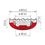  Резиновая накладка для подкатного домкрата ø42 h23 (эконом) (2)